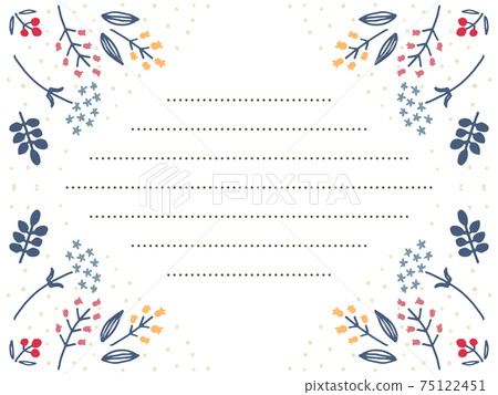 Flower simple line art letter frame - Stock Illustration [75122451] - PIXTA