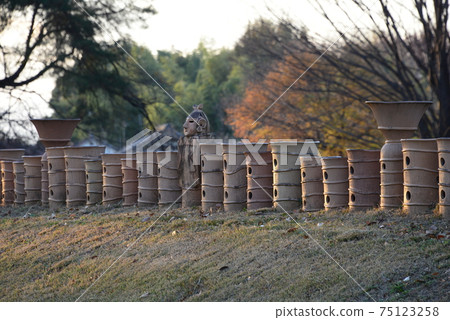 Scenery of the haniwa lined up on the south side of the Nakafutago Kofun Scenery of the haniwa lined up on the south side of the Nakafutago Kofun 75123258