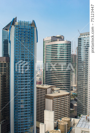 Vertical photo of modern building or skyscraper in big cities 75123447