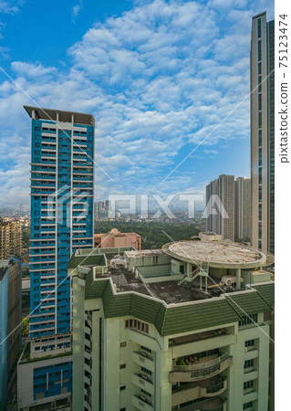 Vertical photo of modern office building or skyscraper in big cities 75123474