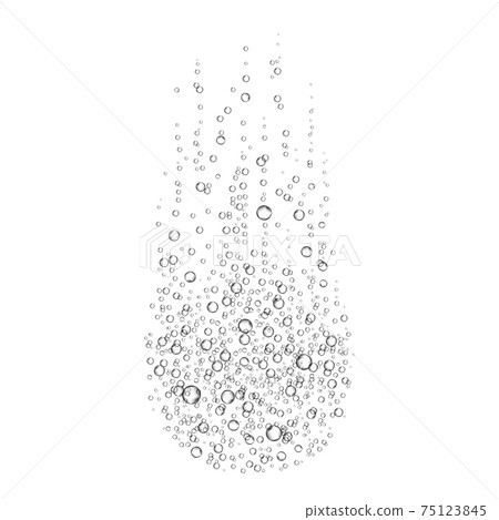 Effervescent soluble tablet bubbles in water. Effervescent soluble tablet bubbles in water. 75123845
