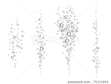 Underwater fizzy air bubbles on white  background. 75123854
