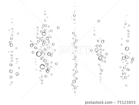 Underwater fizzy air bubbles on white  background. 75123855