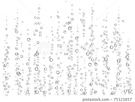 Underwater fizzing air bubbles on white  background. 75123857