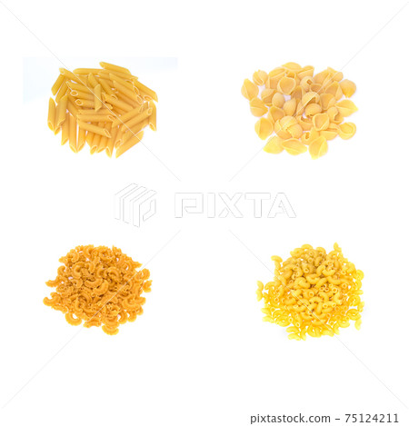 Collection of italian pasta isolated on white background. Full size. Collection of italian pasta isolated on white background. Full size. 75124211