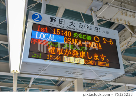 Information display at Amagasaki Station on the Hanshin Electric Railway 75125233