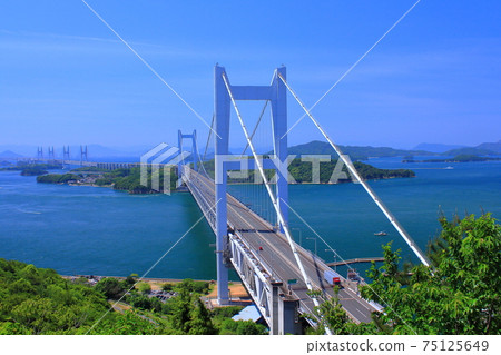 [Okayama Prefecture] Seto Ohashi Bridge seen from Mt. Washuzan 75125649