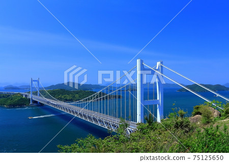 [Okayama Prefecture] Seto Ohashi Bridge seen from Mt. Washuzan 75125650