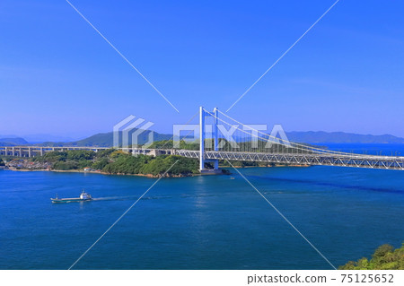 [Okayama Prefecture] Seto Ohashi Bridge seen from Mt. Washuzan 75125652