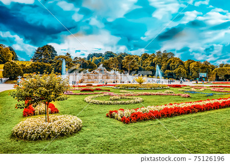 VIENNA, AUSTRIA-SEPTEMBER 10, 2015: Upper Belvedere. Main palace complex Belvedere.Vienna. Austria. VIENNA, AUSTRIA-SEPTEMBER 10, 2015: Upper Belvedere. Main palace complex Belvedere.Vienna. Austria. 75126196