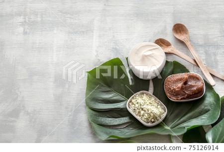 Spa composition with Wellness items for body care. 75126914