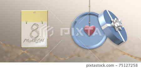 8th of March greeting banner 75127258