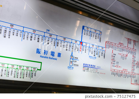 Ordinary passenger fare table at Amagasaki Station on the Hanshin Electric Railway Ordinary passenger fare table at Amagasaki Station on the Hanshin Electric Railway 75127475