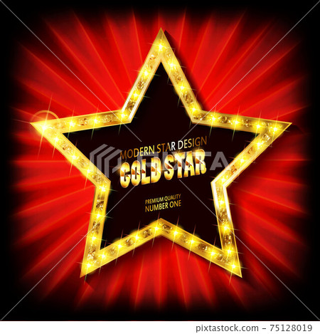Gold star with light bulbs 75128019