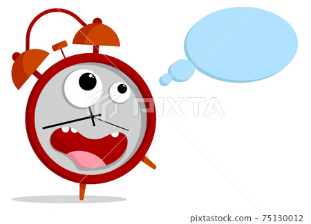 Loud funny crazy alarm clock. Alarm clock in cartoon style isolated on white background. Mechanical watch for measuring time. Vector Loud funny crazy alarm clock. Alarm clock in cartoon style isolated on white background. Mechanical watch for measuring time. Vector 75130012