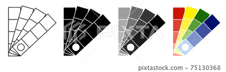Color palette for car painting. Accurate color matching before painting the car in workshop. Vector 75130368