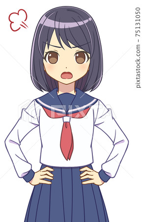 A girl in an angry sailor suit A girl in an angry sailor suit 75131050
