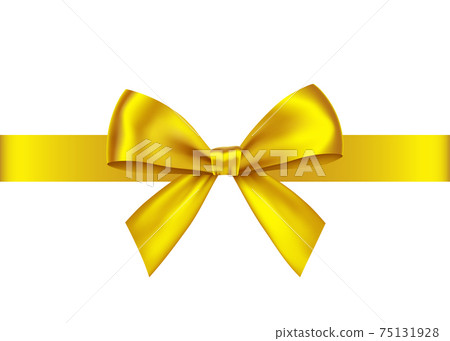 Golden gift ribbon and bow for Christmas, New Year decoration. Golden gift ribbon and bow for Christmas, New Year decoration. 75131928