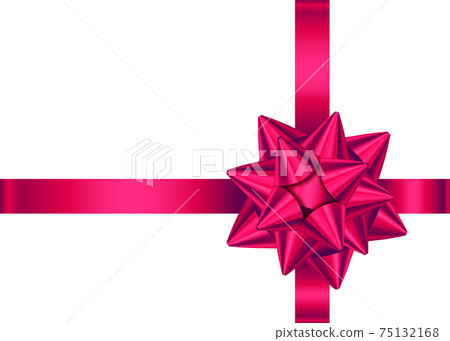 Red satin ribbon and bow for gift box. Red satin ribbon and bow for gift box. 75132168