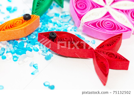 金魚和牽牛花 照片素材 圖片 圖庫