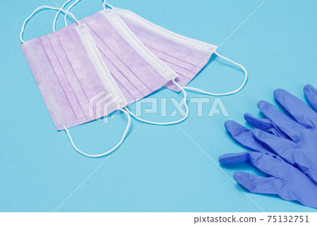 Latex gloves and medical masks for personal protection. 75132751