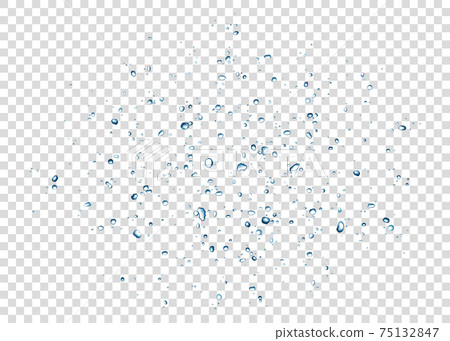 Blue water  drops isolated on transparent background. 75132847