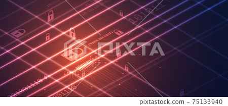 internet digital security technology concept for business background. Lock on circuit board internet digital security technology concept for business background. Lock on circuit board 75133940