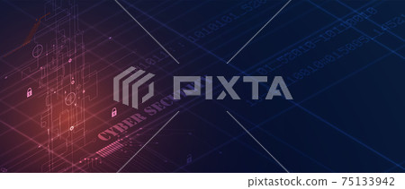 internet digital security technology concept for business background. Lock on circuit board internet digital security technology concept for business background. Lock on circuit board 75133942