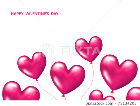 Pink realistic 3d balloons in shape of ... - Stock Illustration ...