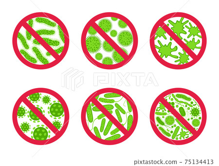 Antibacterial and antiviral defence  icon. 75134413