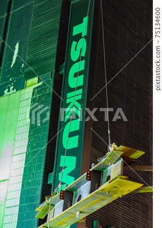 施工現場重型機械鋼架秋葉原下午午夜女僕宅男市中心風光東京路動漫電器城 75134600