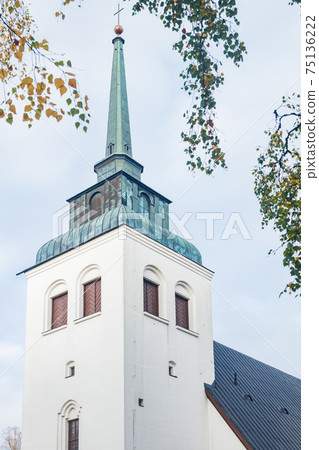 Beautiful white church of Valkeala in Kouvola, Finland 75136222