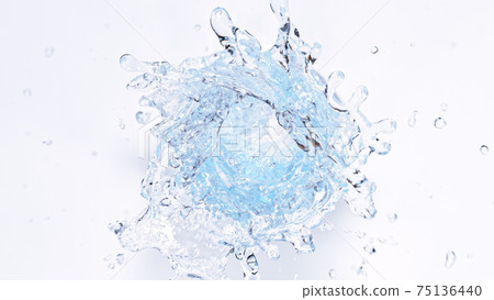 Splashes of water in the form of a swirling vortex Splashes of water in the form of a swirling vortex 75136440