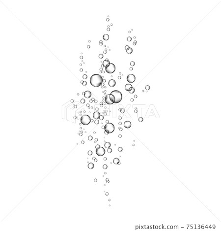 Realistic  air bubbles  flow on white  background. 75136449
