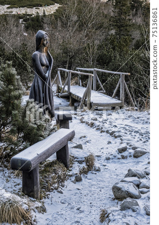 Woman statue, High Tatras mountains, Slovakia 75136861
