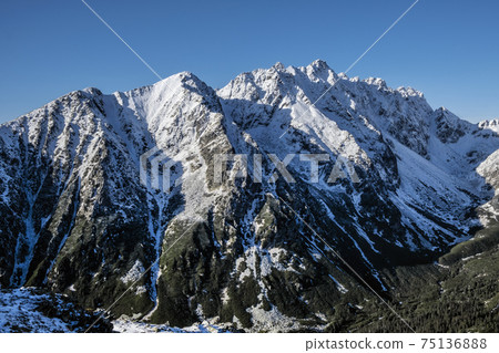 Mengusovska valley and peaks from Ostrva, High Tatras, Slovakia 75136888