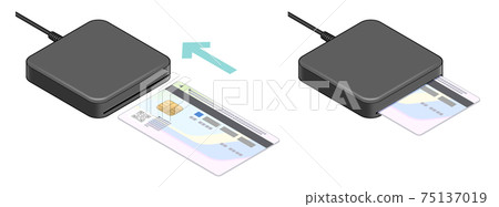 My number card card reader reading illustration 75137019