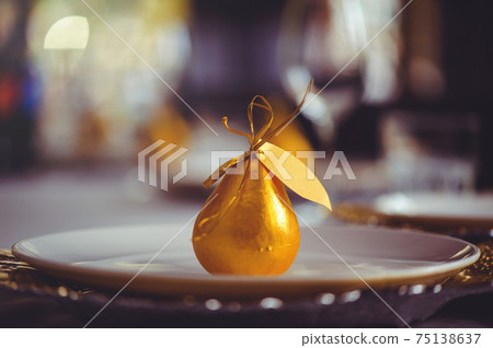 restaurant table setout with white plates and silverware 75138637