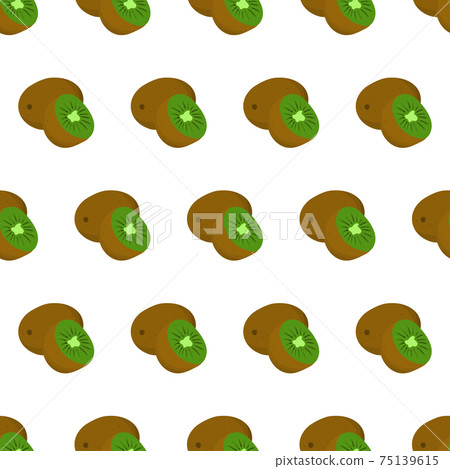 Cartoon seamless pattern for paper design with kiwi fruit, half sliced and whole. Cartoon seamless pattern for paper design with kiwi fruit, half sliced and whole. 75139615