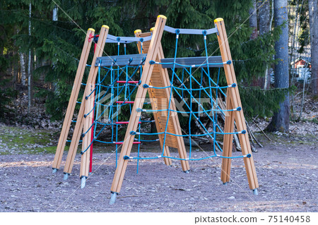 Empty children playground in a February, Finland Empty children playground in a February, Finland 75140458