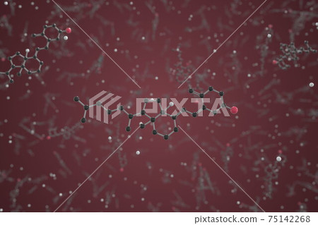 Molecule of Cholecalciferol. Molecular model, science related 3d rendering 75142268