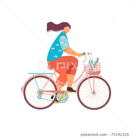 Woman On Bicycle Composition 75142328