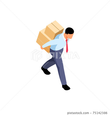 Boxes On Back Composition - Stock Illustration [75142386] - PIXTA