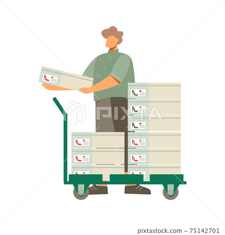 Warehouse Shoes Sorting Composition 75142701