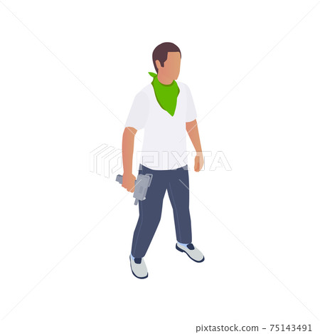 Criminal With Gun Composition 75143491