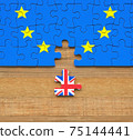 Brexit United Kingdom European Union Puzzle Pieces 75144441