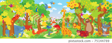 Cute zoo animals. Vector illustration Cute zoo animals. Vector illustration 75144789