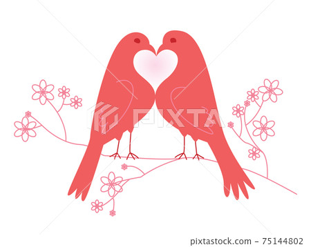 Pair of lovebirds. Valentine's Day 75144802