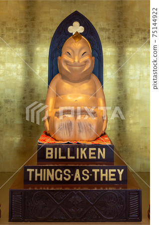 Billiken statue on display at Tsutenkaku in Osaka Billiken statue on display at Tsutenkaku in Osaka 75144922