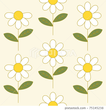 Daisy Flower Pattern Vector Illustration - Stock Illustration [75145238 ...